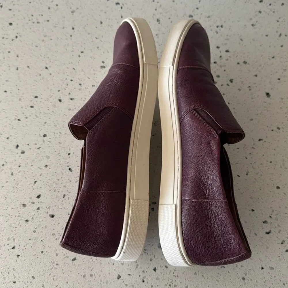 Frye Gemma Slip On Sneaker Burgundy Leather Women’s Size 10 Casual comfort EUC